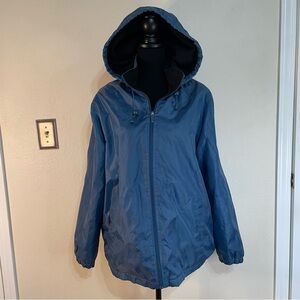Totes Women's Three Season Storm Rain Detachable Hood Jacket Blue sz M Adventure